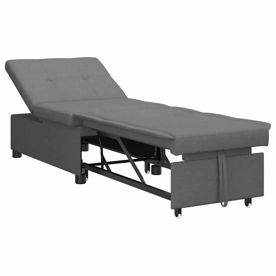 Canapé-lit escamotable Gris foncé 194 x 50 x 82 cm tissu - 2