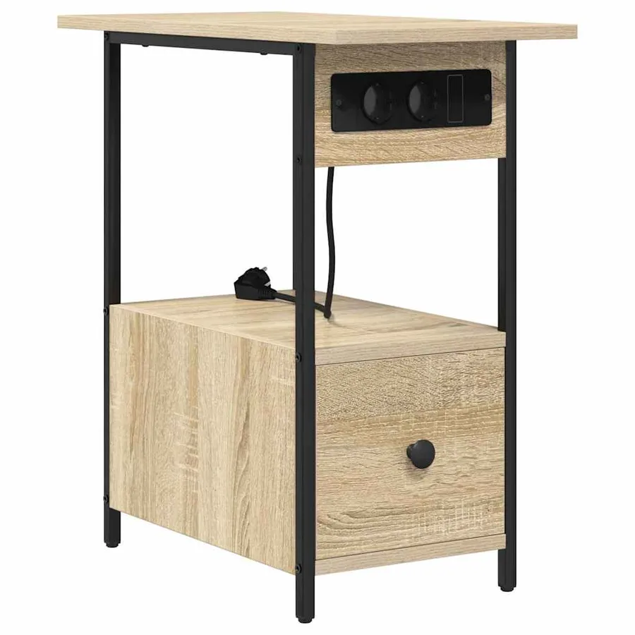 Cabinet de chevet avec tiroir Chêne Sonoma 60 x 30 x 61 cm - 2