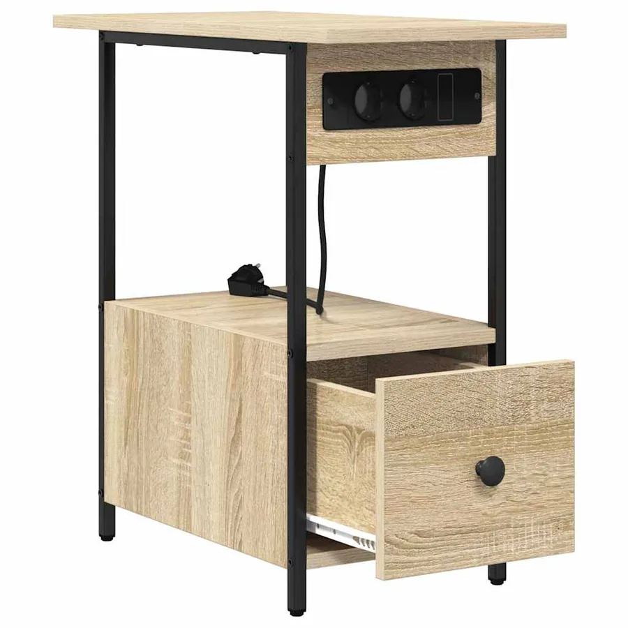 Cabinet de chevet avec tiroir Chêne Sonoma 60 x 30 x 61 cm - 6