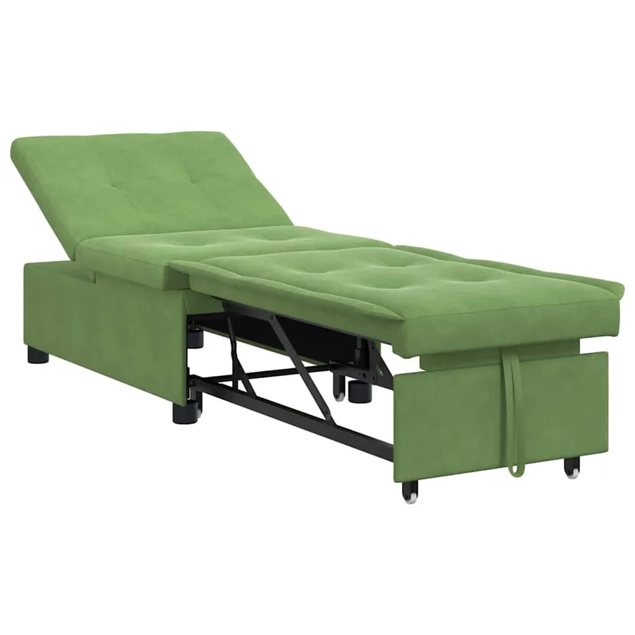 Canapé-Lit Vert clair 194 x 67 x 82 cm Velours - 2