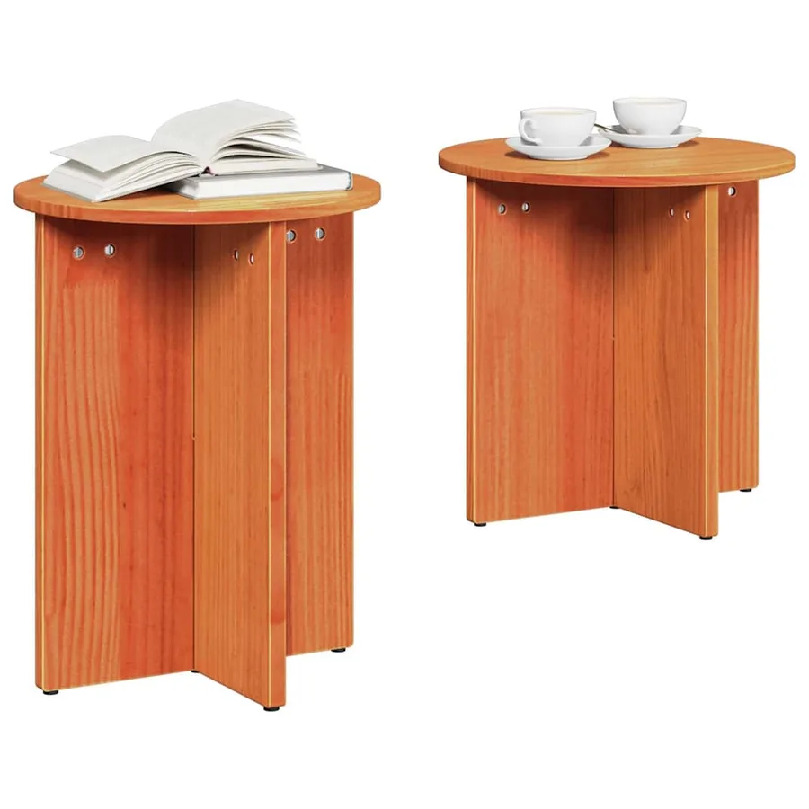 Table basse 2 pcs Brun cire - 3