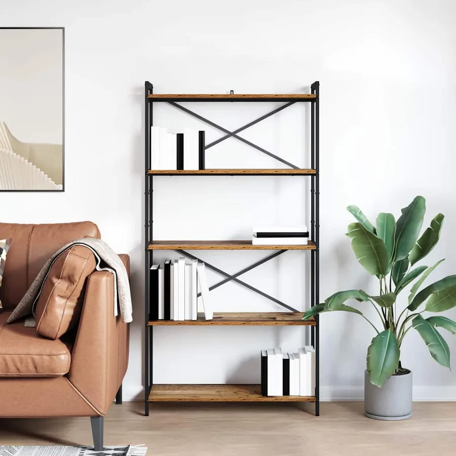 Étagère Bois ancien 80 x 30 x 155 cm Bois d'ingénierie - 4