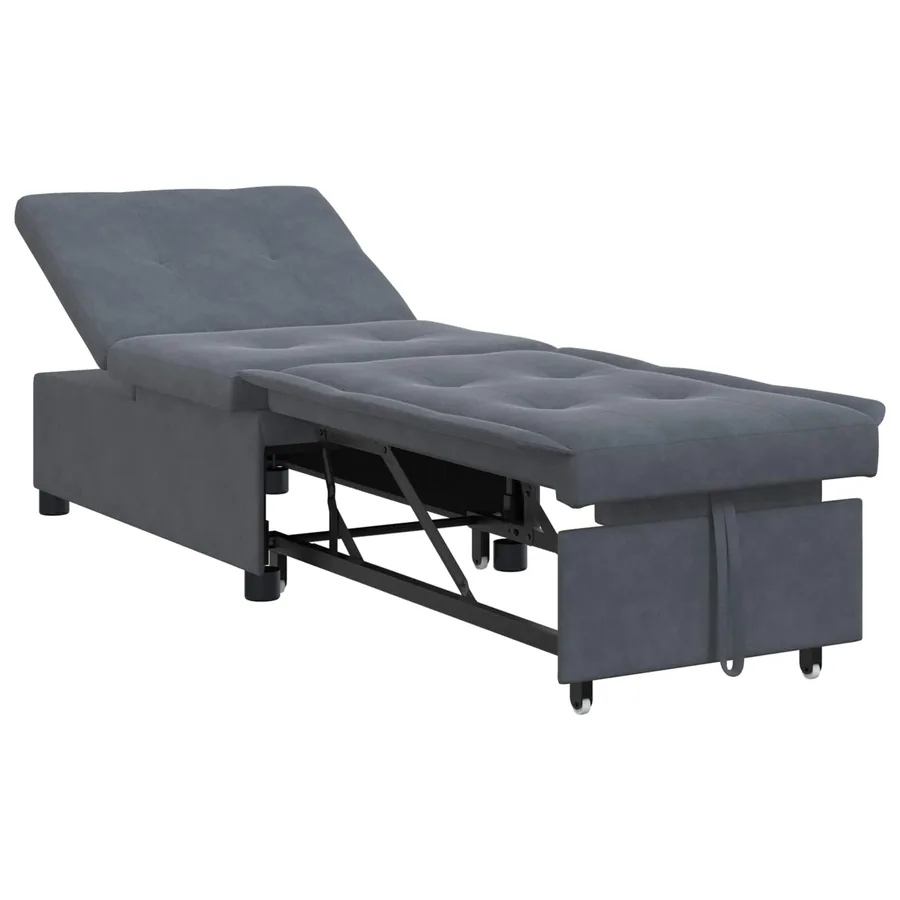 Canapé-Lit Gris foncé 194 x 67 x 82 cm Velours
