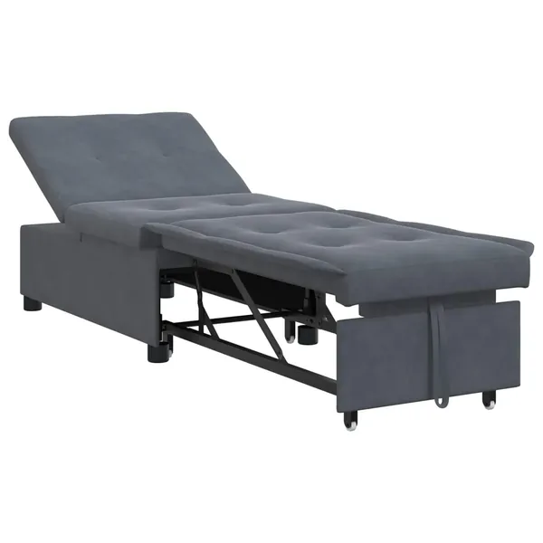 Canapé-Lit Gris foncé 194 x 67 x 82 cm Velours