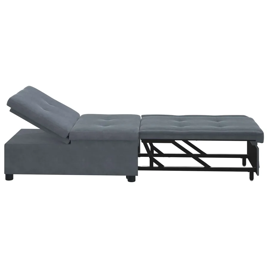 Canapé-Lit Gris foncé 194 x 67 x 82 cm Velours - 3
