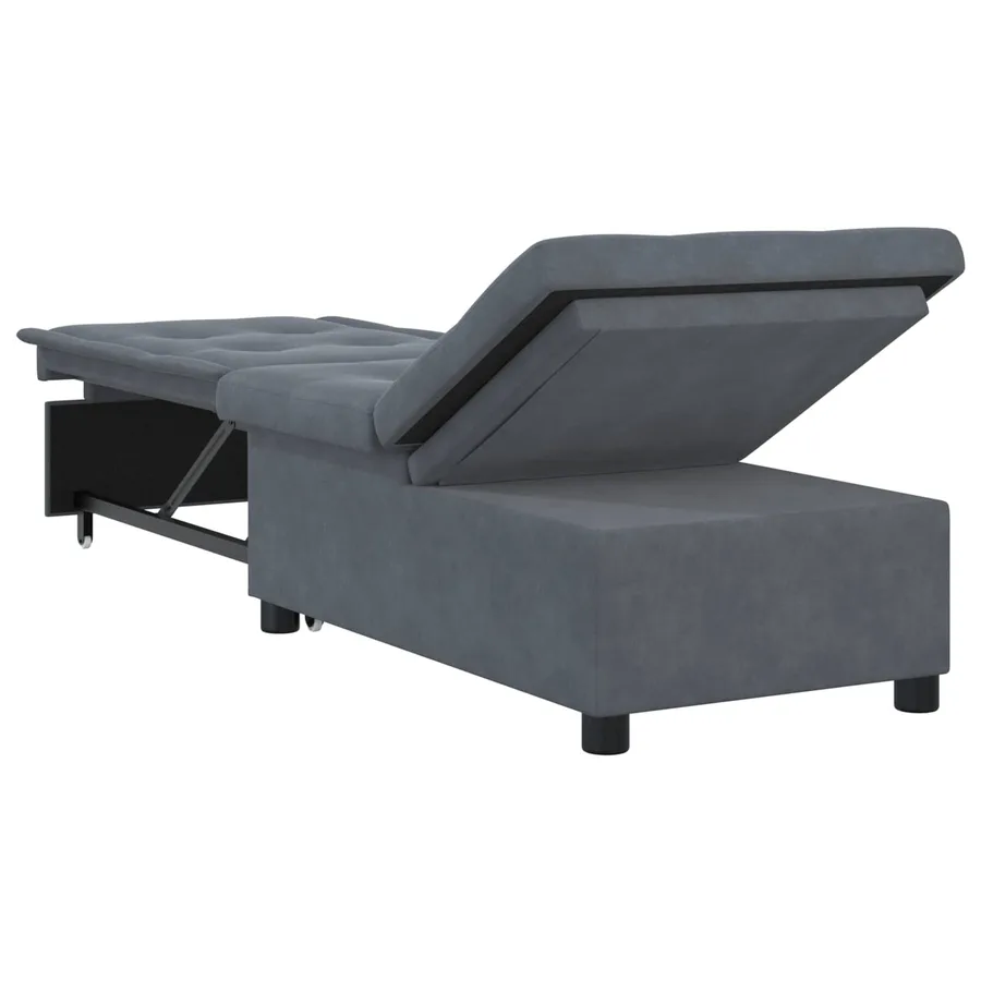 Canapé-Lit Gris foncé 194 x 67 x 82 cm Velours - 4