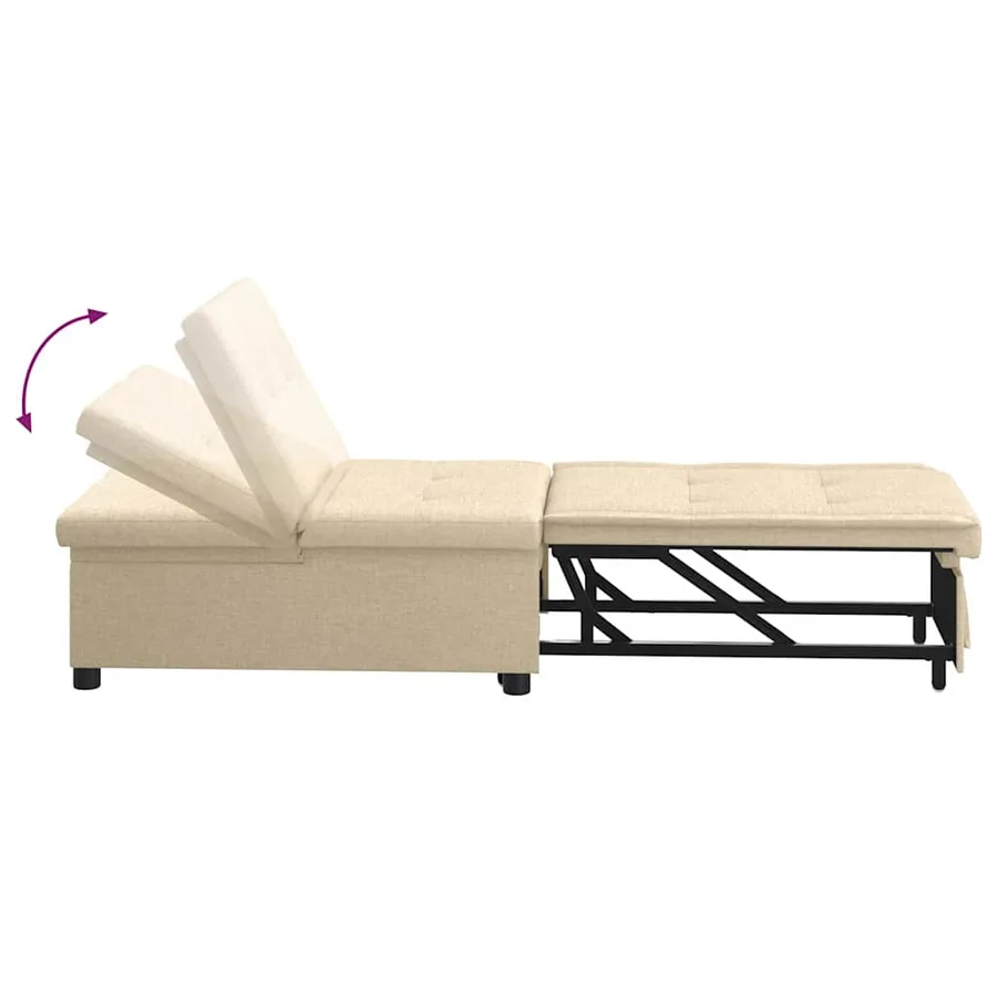 Canapé-lit escamotable Crème 194 x 50 x 82 cm tissu - 6
