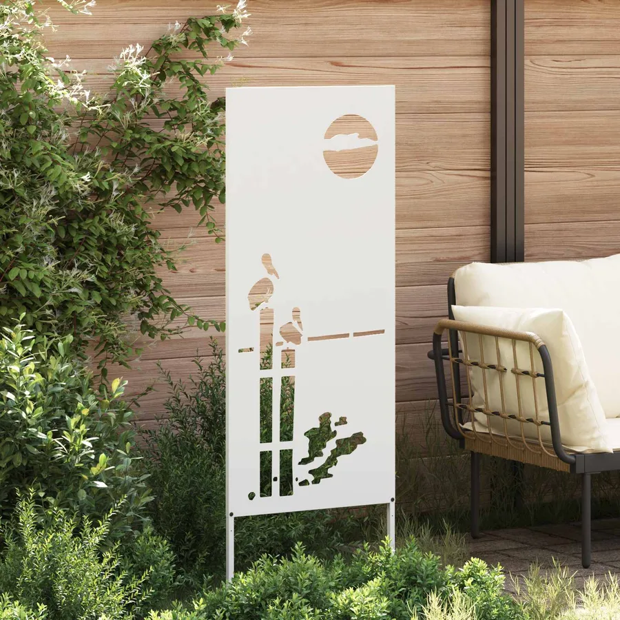Écran de confidentialité de jardin Fretwork Blanc 50 x 140 cm - 3