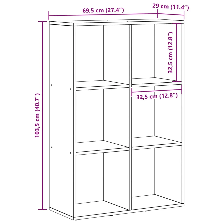 Bibliothèque Chêne noir 69,5 x 29 x 103,5 cm Bois d'ingénierie - 12