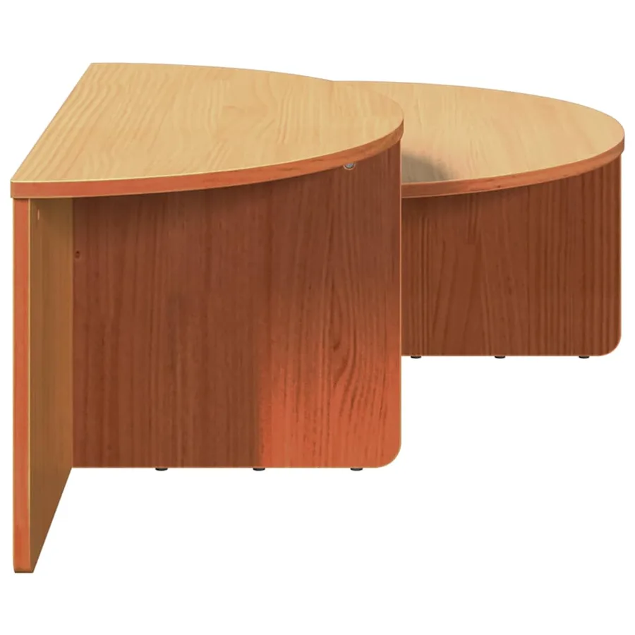 Table basse 2 pcs Brun cire Bois massif en pin - 10