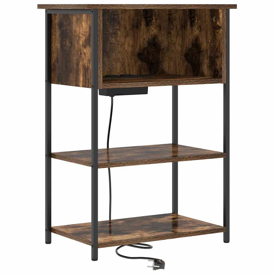 Cabinet de chevet Chêne fumé 55 x 31 x 76 cm Bois d'ingénierie - 2