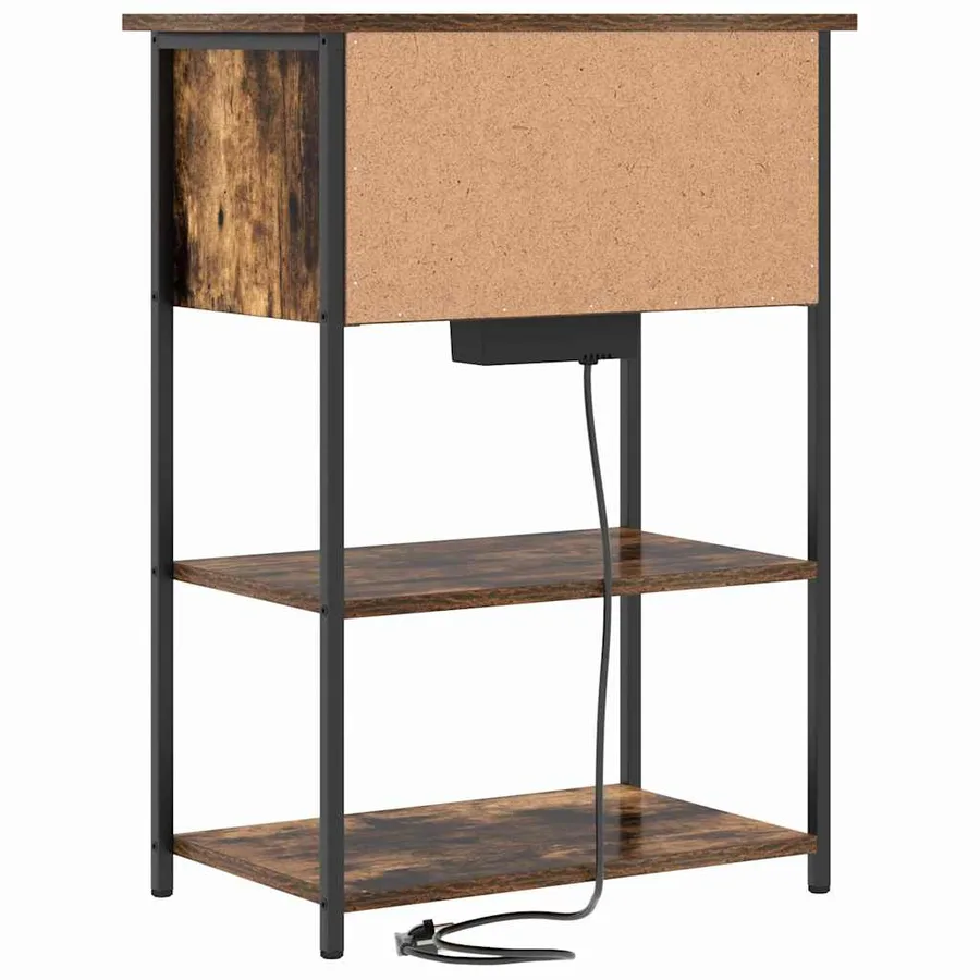 Cabinet de chevet Chêne fumé 55 x 31 x 76 cm Bois d'ingénierie - 7