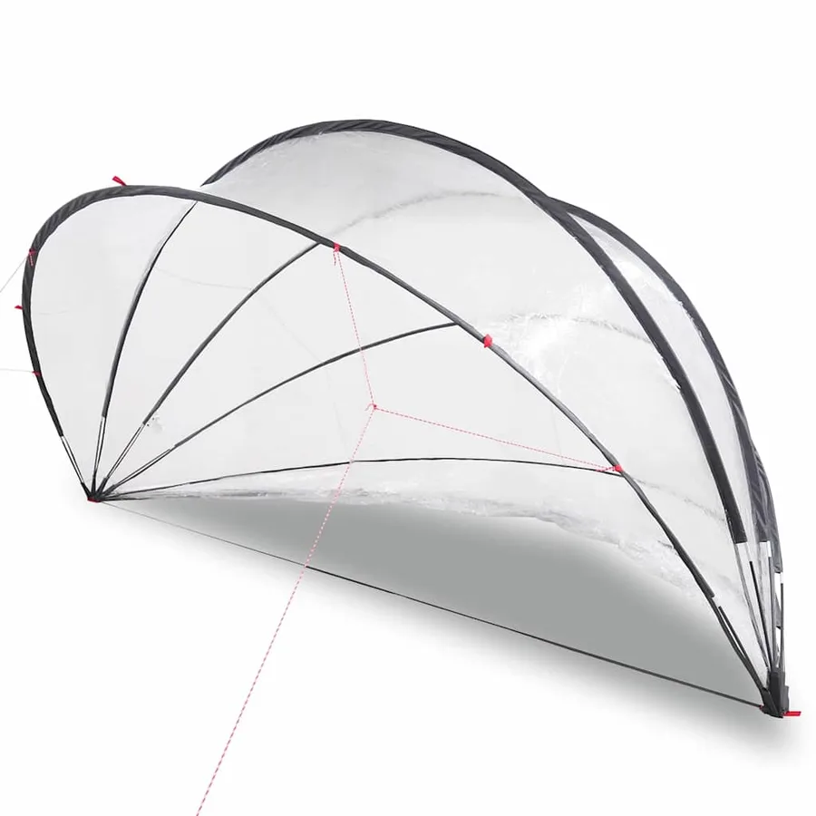 Dôme de piscine Transparent 430 x 430 x 210 cm PVC - 3