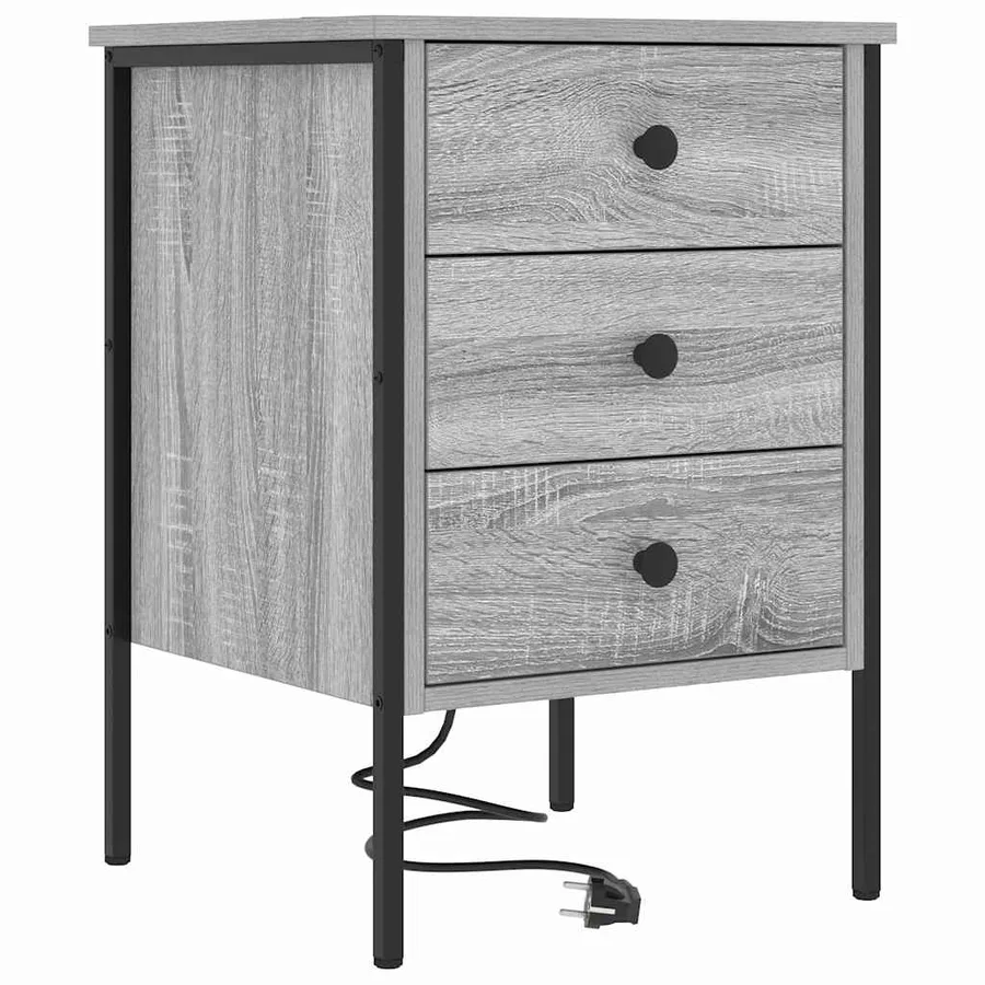 Cabinet de chevet avec tiroir 2 pcs Gris Sonoma 42 x 41 x 61 cm - 5