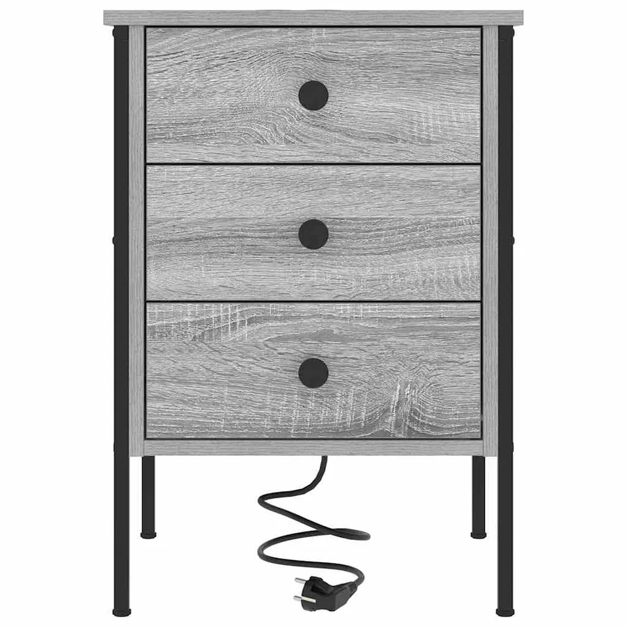 Cabinet de chevet avec tiroir 2 pcs Gris Sonoma 42 x 41 x 61 cm - 7