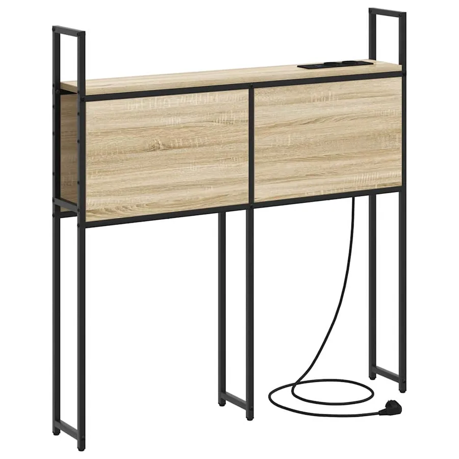 Headboard de Rangement avec Station de Charge Chêne sonoma - 2
