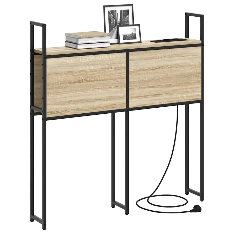 Headboard de Rangement avec Station de Charge Chêne sonoma - 3