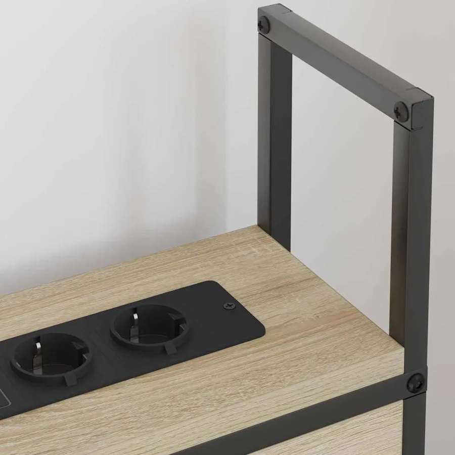 Headboard de Rangement avec Station de Charge Chêne sonoma - 4