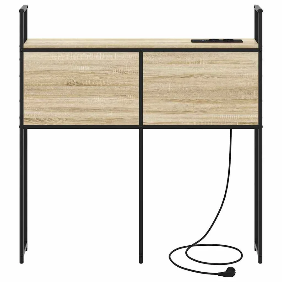 Headboard de Rangement avec Station de Charge Chêne sonoma - 5