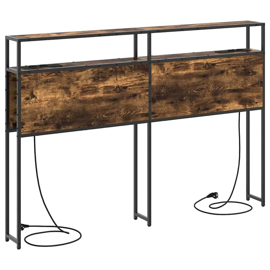 Tête de lit de rangement Chêne fumé Bois d'ingénierie - 7