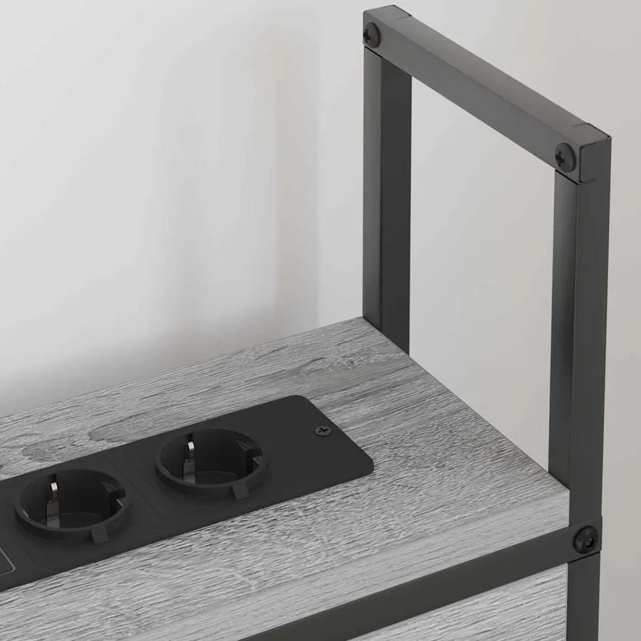Headboard de Rangement avec Station de Charge Sonoma gris - 4