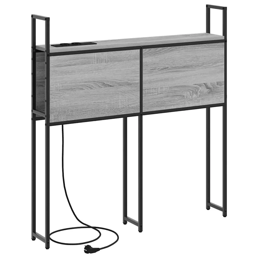 Headboard de Rangement avec Station de Charge Sonoma gris - 7