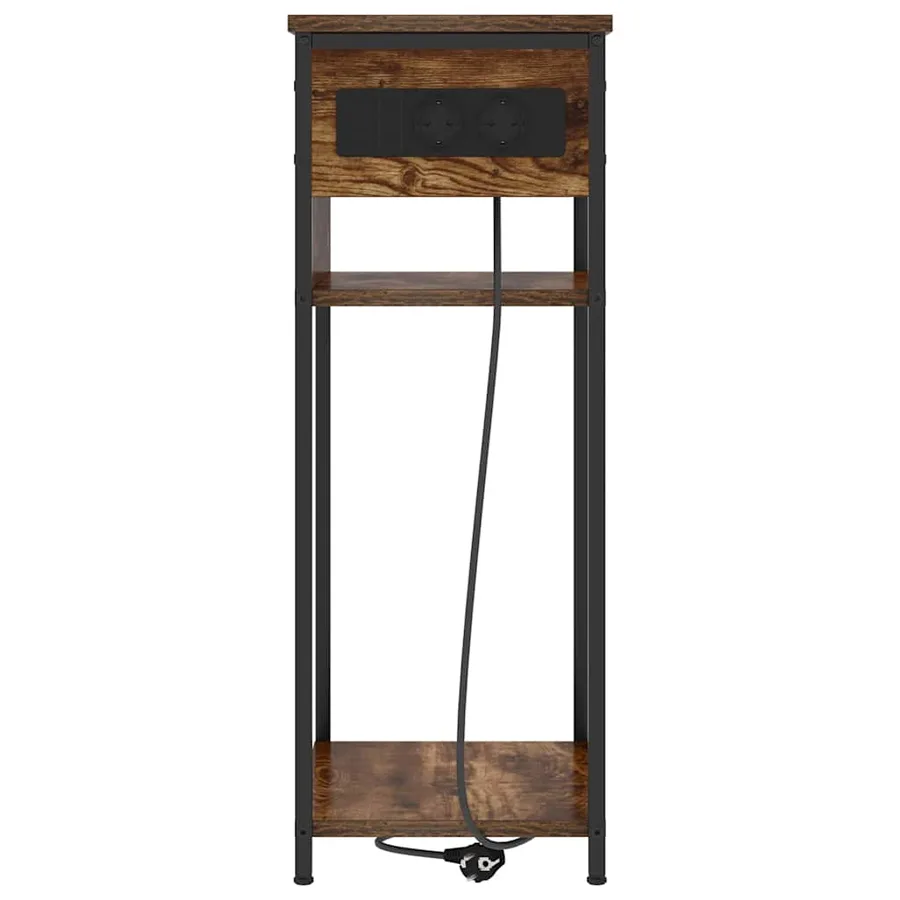 Cabinet de chevet Chêne fumé 41 x 28 x 76 cm Bois d'ingénierie - 6