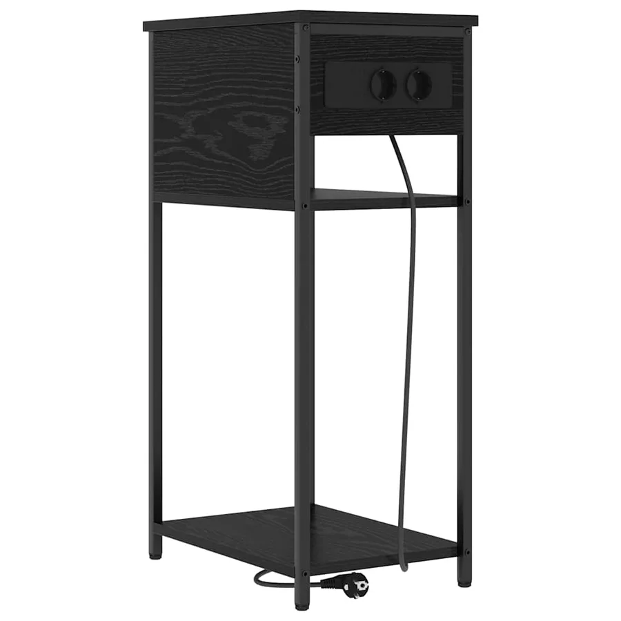 Cabinet de chevet Chêne noir 41 x 28 x 76 cm Bois d'ingénierie - 2
