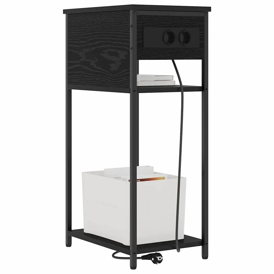 Cabinet de chevet Chêne noir 41 x 28 x 76 cm Bois d'ingénierie - 3