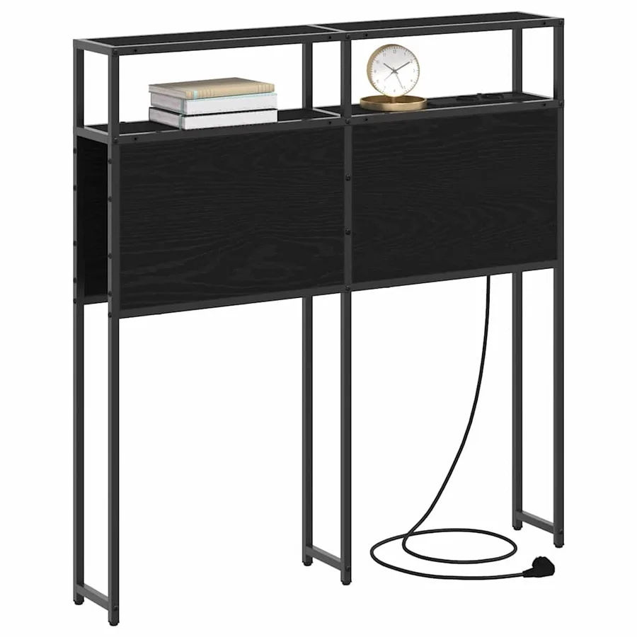 Tête de lit de rangement Chêne noir Bois d'ingénierie - 3