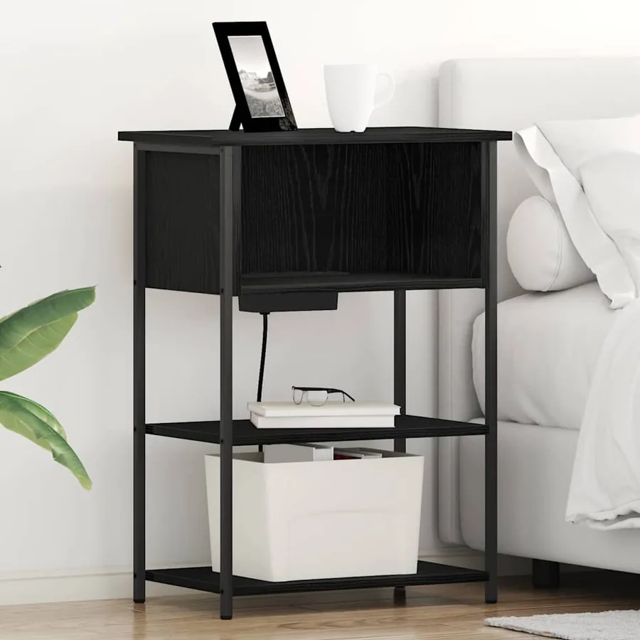 Cabinet de chevet Chêne noir 55 x 31 x 76 cm Bois d'ingénierie
