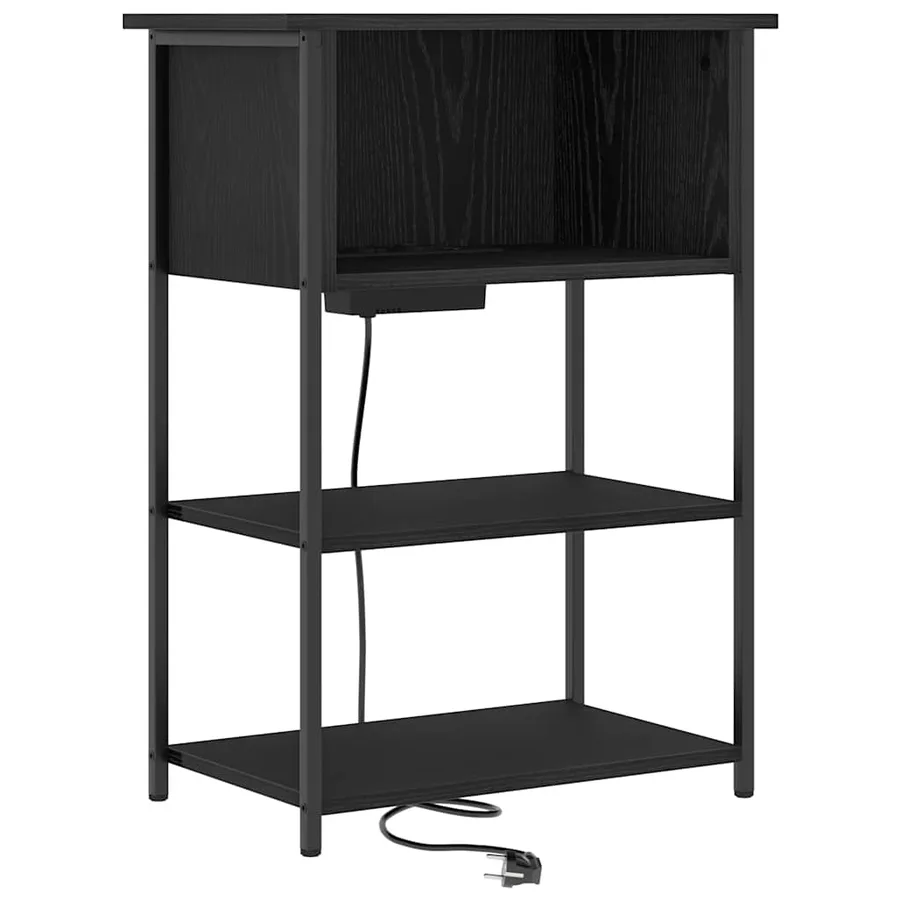 Cabinet de chevet Chêne noir 55 x 31 x 76 cm Bois d'ingénierie - 2
