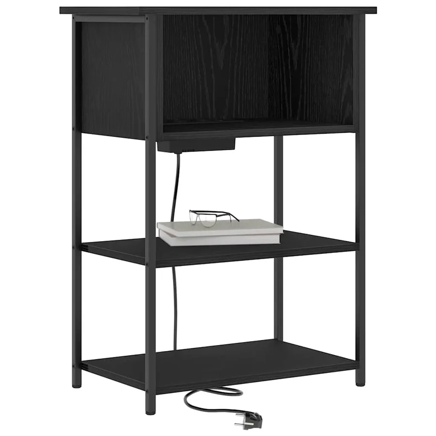 Cabinet de chevet Chêne noir 55 x 31 x 76 cm Bois d'ingénierie - 3