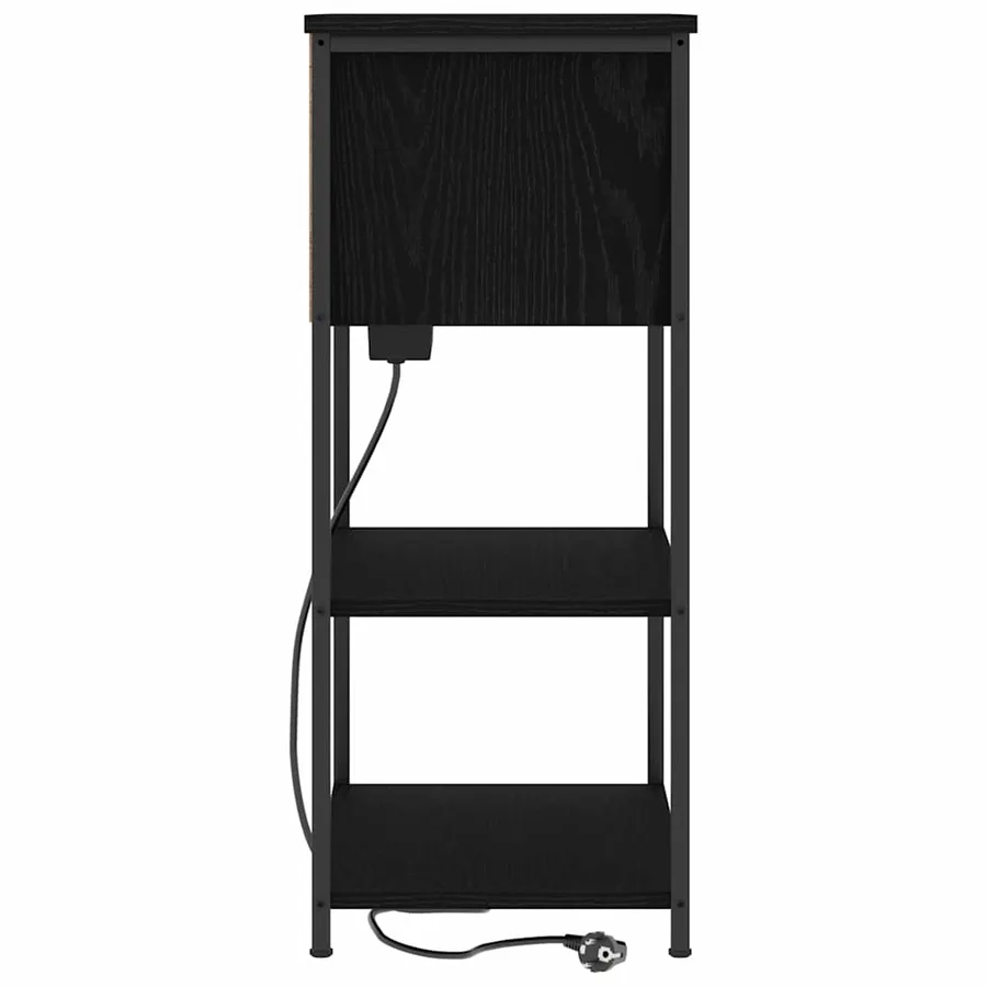 Cabinet de chevet Chêne noir 55 x 31 x 76 cm Bois d'ingénierie - 6