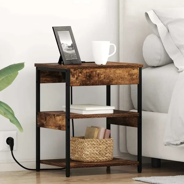 Cabinet de chevet 2 pcs Chêne fumé 41 x 31 x 51 cm