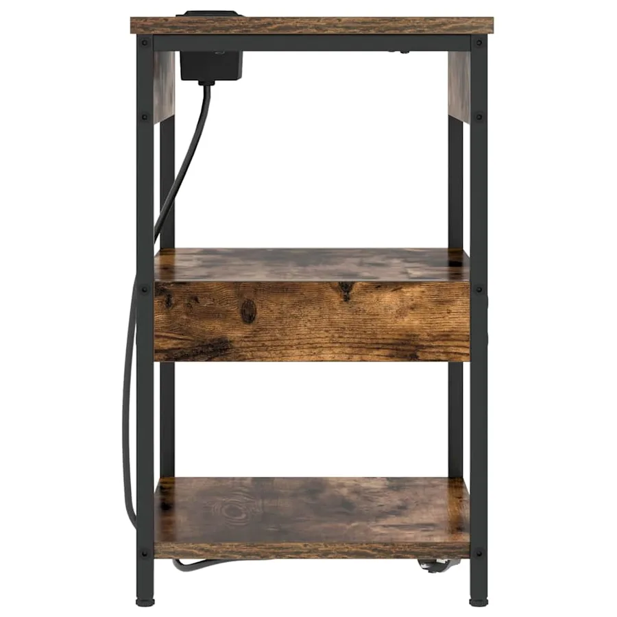 Cabinet de chevet 2 pcs Chêne fumé 41 x 31 x 51 cm - 7