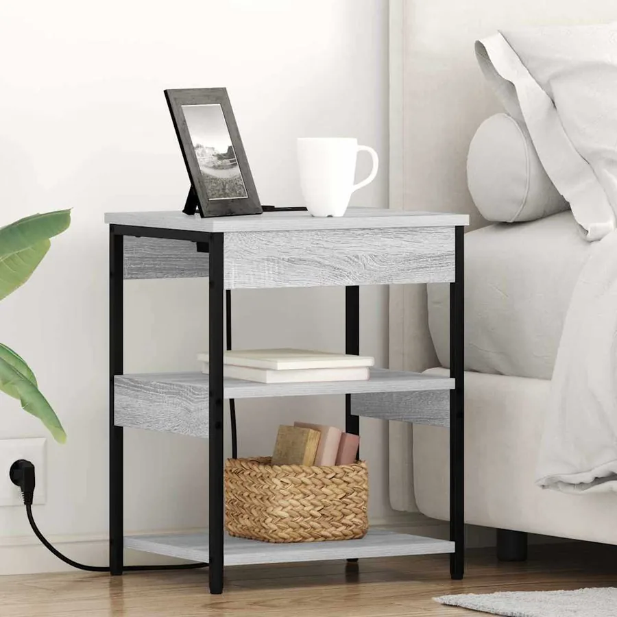 Cabinet de chevet 2 pcs Gris Sonoma 41 x 31 x 51 cm