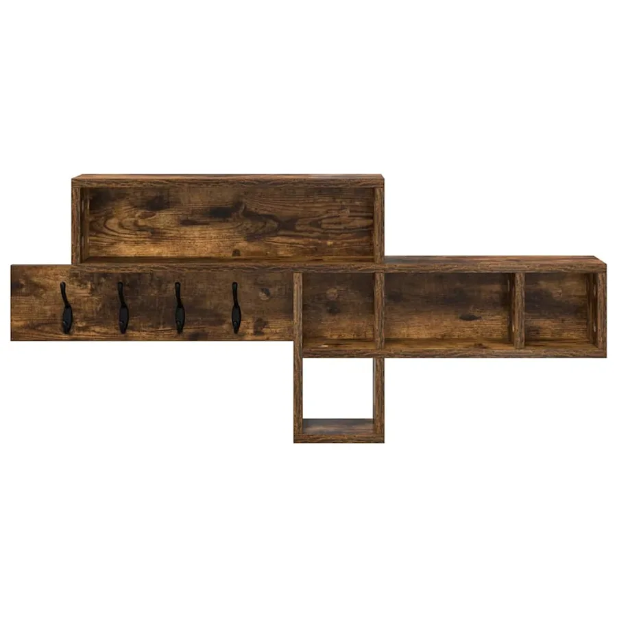 Porte-manteau mural avec étagère Chêne fumé 100 x 12 x 43,5 cm - 5