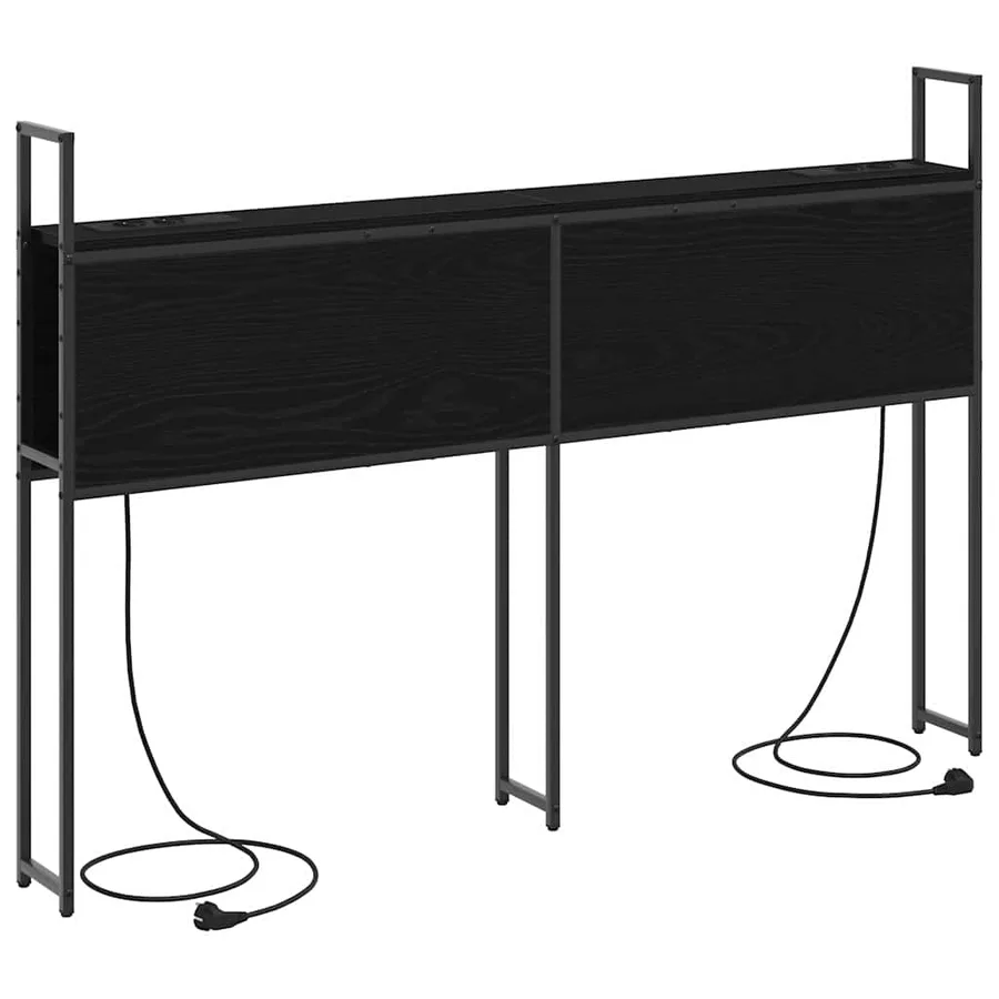 Headboard de Rangement avec Station de Charge Chêne noir - 2