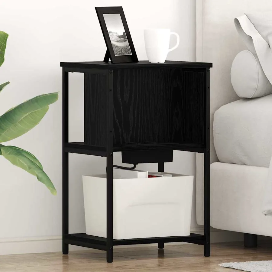 Cabinet de chevet 2 pcs Chêne noir 38 x 31 x 61 cm