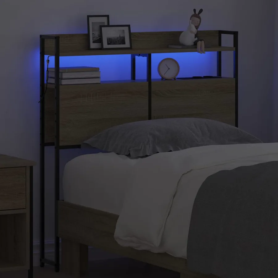 Tête de lit de rangement Chêne sonoma Bois d'ingénierie - 4
