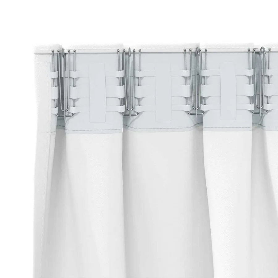 Rideaux occultants avec anneaux 2 pcs Blanc pur 245 x 140 cm - 5