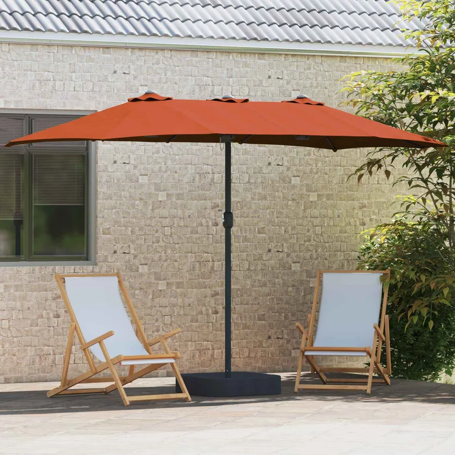 Parasol de jardin Terre cuite 385 x 209 x 244 cm Polyester - 3