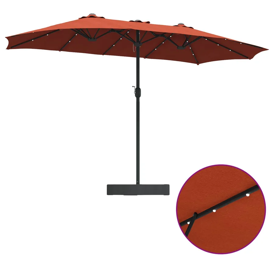 Parasol de jardin Terre cuite 385 x 209 x 244 cm Polyester - 8
