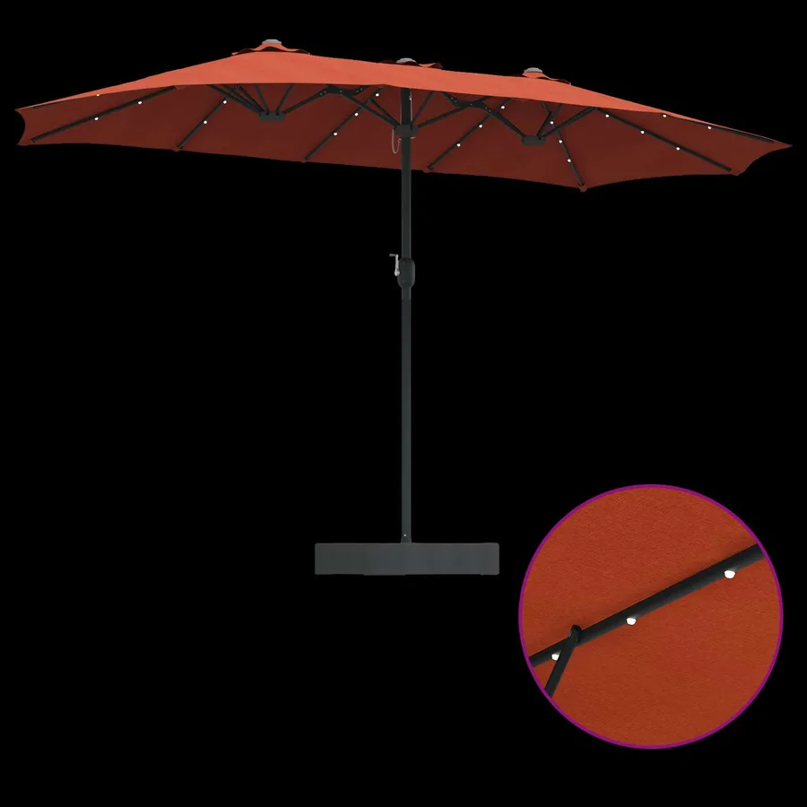 Parasol de jardin Terre cuite 385 x 209 x 244 cm Polyester - 9
