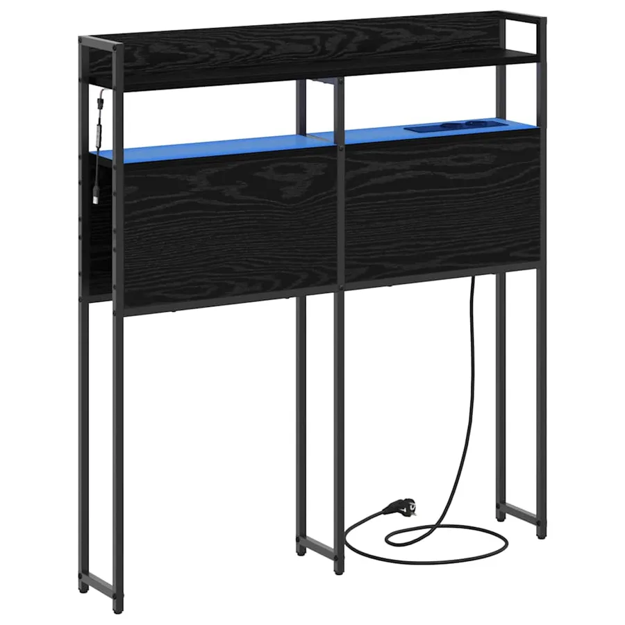 Tête de lit de rangement Chêne noir Bois d'ingénierie - 2