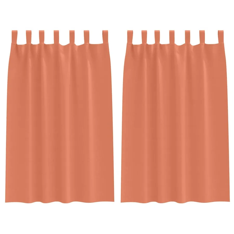 Rideaux occultants avec anneaux 2 pcs Couleur terre cuite - 2