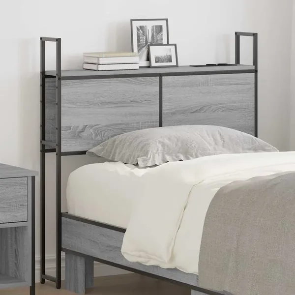Headboard de Rangement avec Station de Charge Sonoma gris