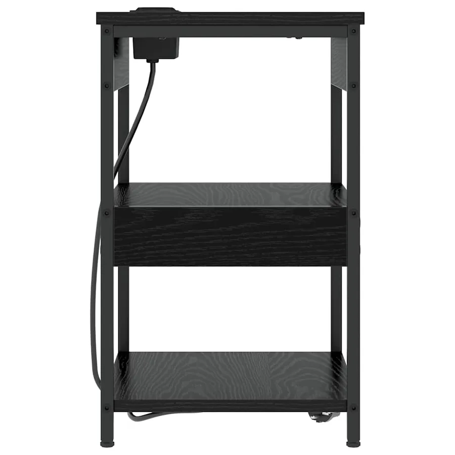 Cabinet de chevet Chêne noir 41 x 31 x 51 cm Bois d'ingénierie - 6
