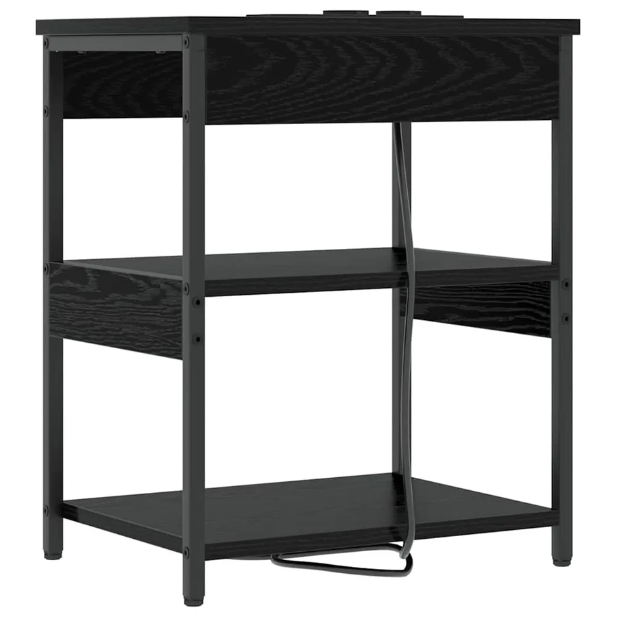 Cabinet de chevet Chêne noir 41 x 31 x 51 cm Bois d'ingénierie - 7